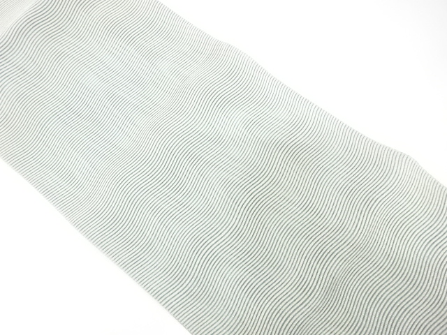 JAPANESE KIMONO / ANTIQUE SUMMER NAGOYA OBI / SILK / TSUZURE / WOVEN WAVEY STRIPE